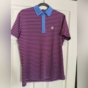 G/FORE Red and Blue Polo Shirt